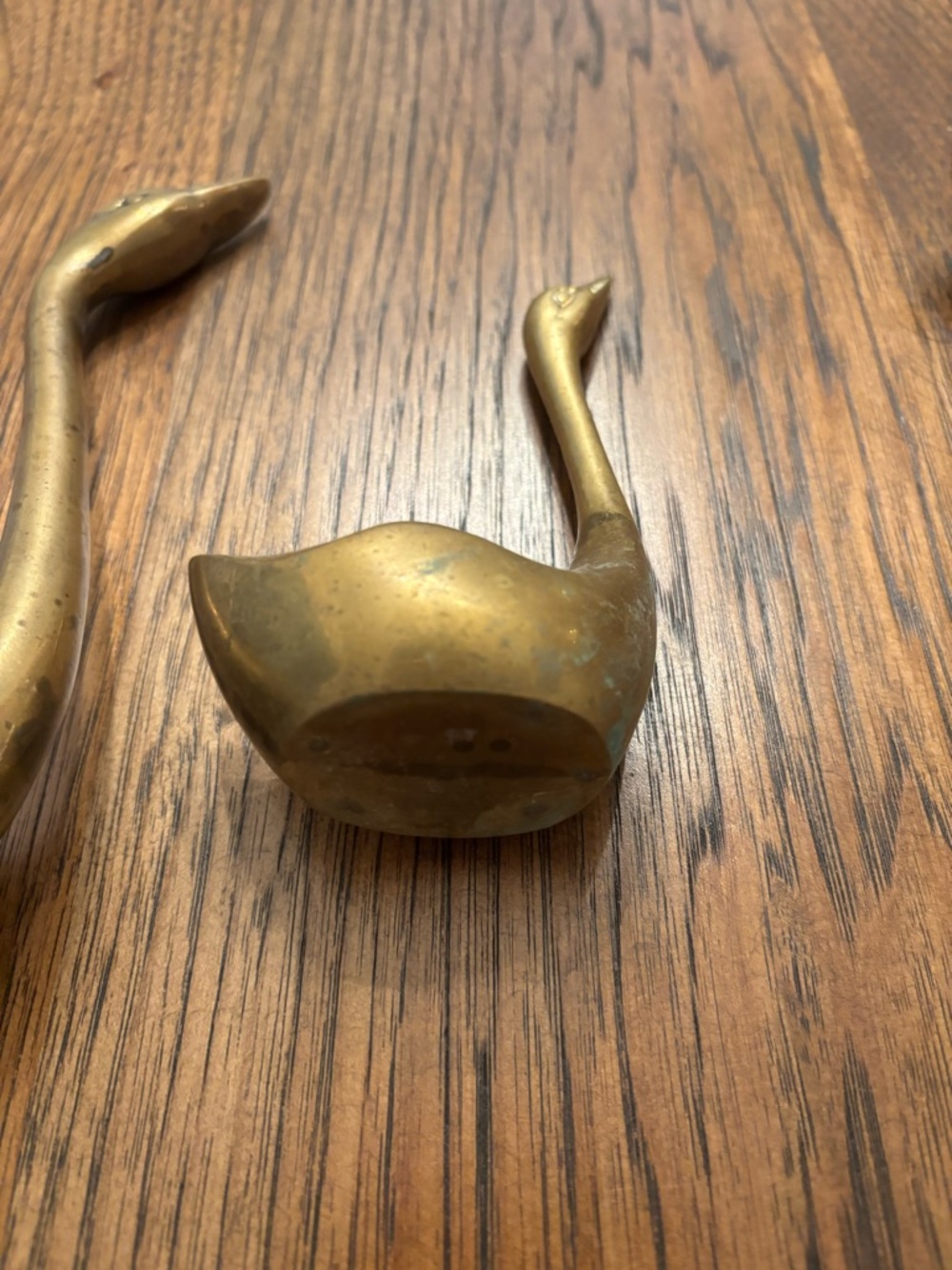 Vintage Solid Brass Swan Duck Family Set Mid Century Hollywood Regency Decor - Picture 6 of 16